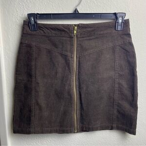 Wild Fable Corduroy Skirt Women’s Size 8 Brown Mini Skirt Back Zipper And Pocket